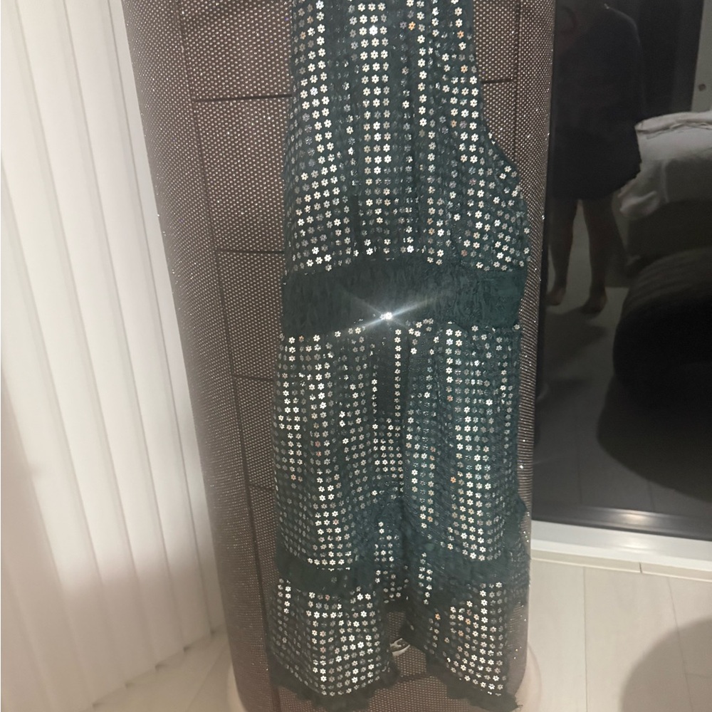 Green Sequin Anthropologie Dress XL Petite New w Tags